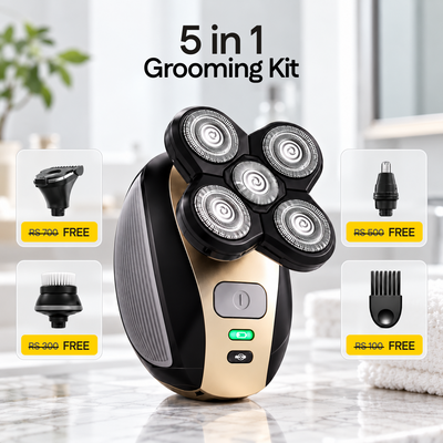 GROOMIE 5-in-1 Head, Face & Body Shaving Kit